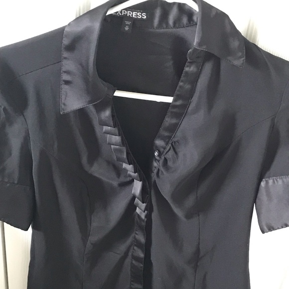 LOT of TWO: Satin Blouse Button Tops - Picture 5 of 7